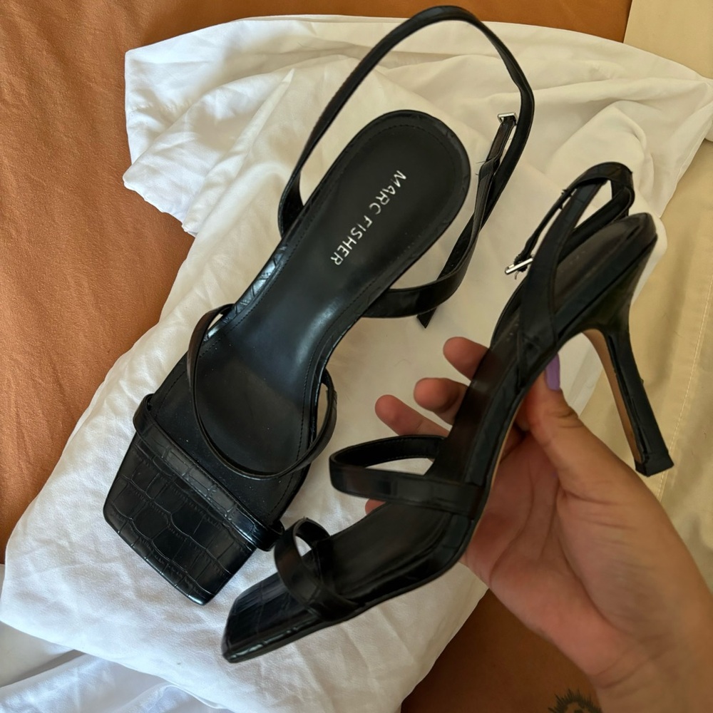 Leather Square Toe Stilettos